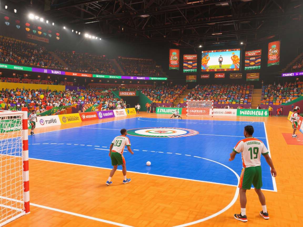 Indian Handball Arena - Regional variations across India Indian Handball Arena regional variations showcasing different team jerseys and stadiums